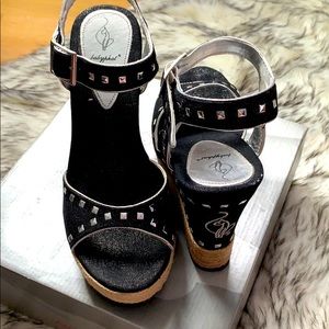Sibele studded platform wedges